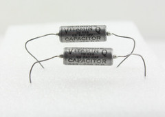 Qty 2 Sprague Vitamin Q .033uF 200V PIO Capacitors Matched Pair Tone Caps NOS