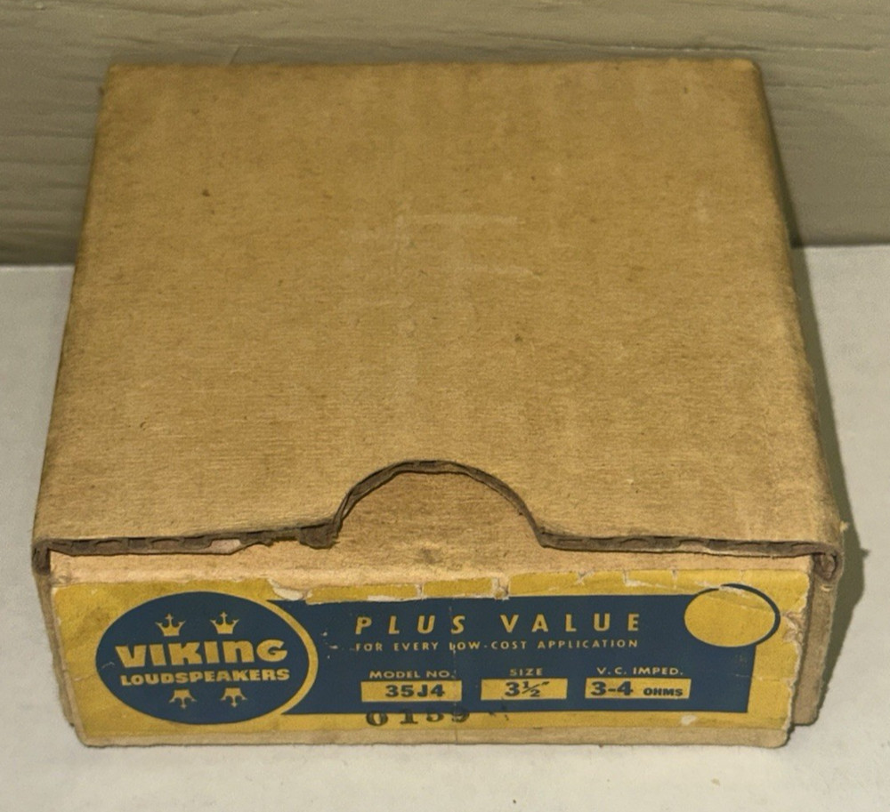 Viking Loudspeaker S-5J4 3.5″ 3-4 Ohms Plus Value New Old Stock Box Audio NOS