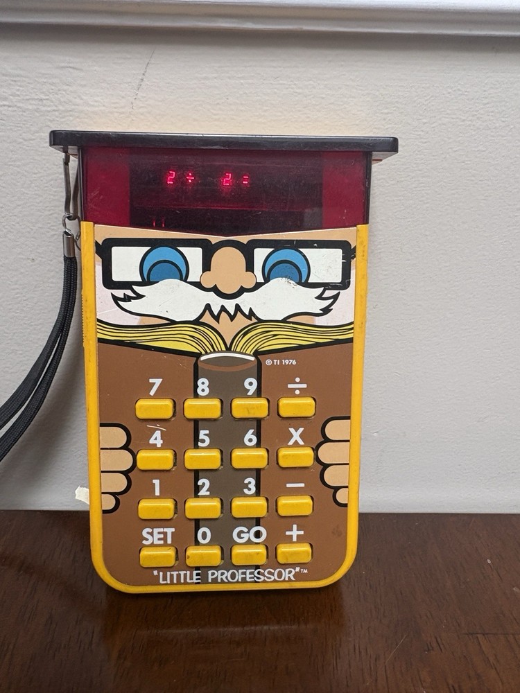 Vintage 1976 Texas Instruments Little Professor Calculator Missing Battery Cover