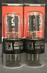 RCA 6SN7 GTB TUBE 1962 TOUGH DOGS 2 HOLE BLACK LADDER PLATES MATCHING SET