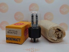 1x Philips 6SN7GT Bottom Rectangle Getter –Orig. Box and Paper- Holland 60s –NOS