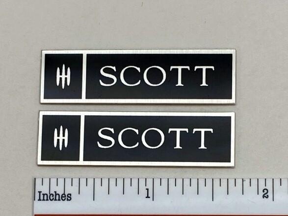 Scott S10 Speaker Badge Logo Emblem Custom Aluminum Pair