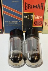 Super Rare Pair LINDAL JAPAN FAT BOTTLE EL34 6CA7 Tubes Matched @ 38 & 38 M/A