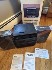 Vintage Turntable Stereo Radio Equalizer Electro Brand Speakers New wDefectVIDEO
