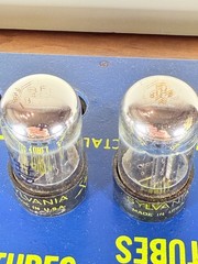 Matched Pair Sylvania 6SN7GTB Black Plate Chrome Dome Tested Like NOS Tube
