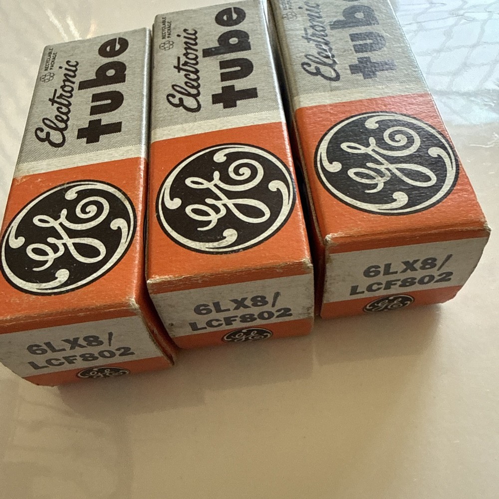 Lot Of 3: GE General Electric 6LX8 LCF802 Electronic Vacuum Tube In Box NOS Tu11