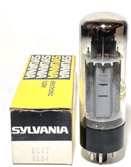 1 Sylvania Mullard XF2 O Getter 6CA7 EL34 Vacuum Tube Tested NOS TV7