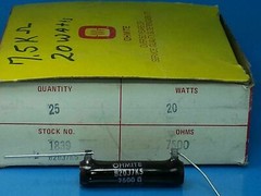 7.5K OHM 20 WATT RESISTOR OHMITE 0516 HIGH POWER SUPPLY PRESCION 5% QTY (1)