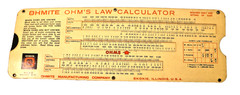 Ohmite Parallel Resistance Calculator and Ohms Law Slide Calculator 1949/1961