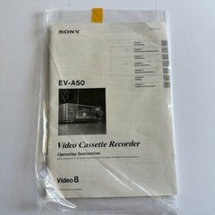 Sony EV-A50 Video 8 Manual Operating Instructions Video Cassette Recorder 1992