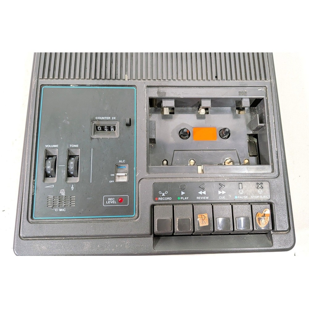 Bell & Howell 3181A Portable Cassette Tape Recorder Player Vintage Gray AC DC