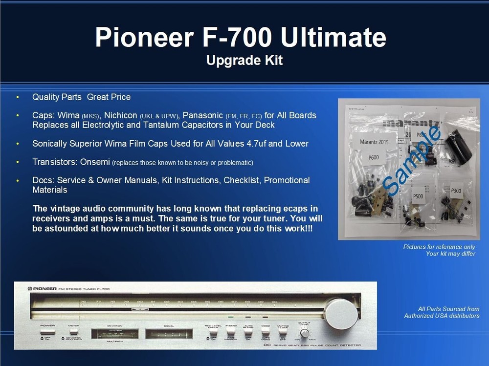 Pioneer F-700 Tuner Ultimate Restoration Kit – Wima, OnSemi, Nichicon