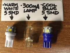 (10)WARM WHITE 8V-LED WEDGE LAMPS / SX /DIAL LIGHTS -Pioneer BULBS METER STEREO