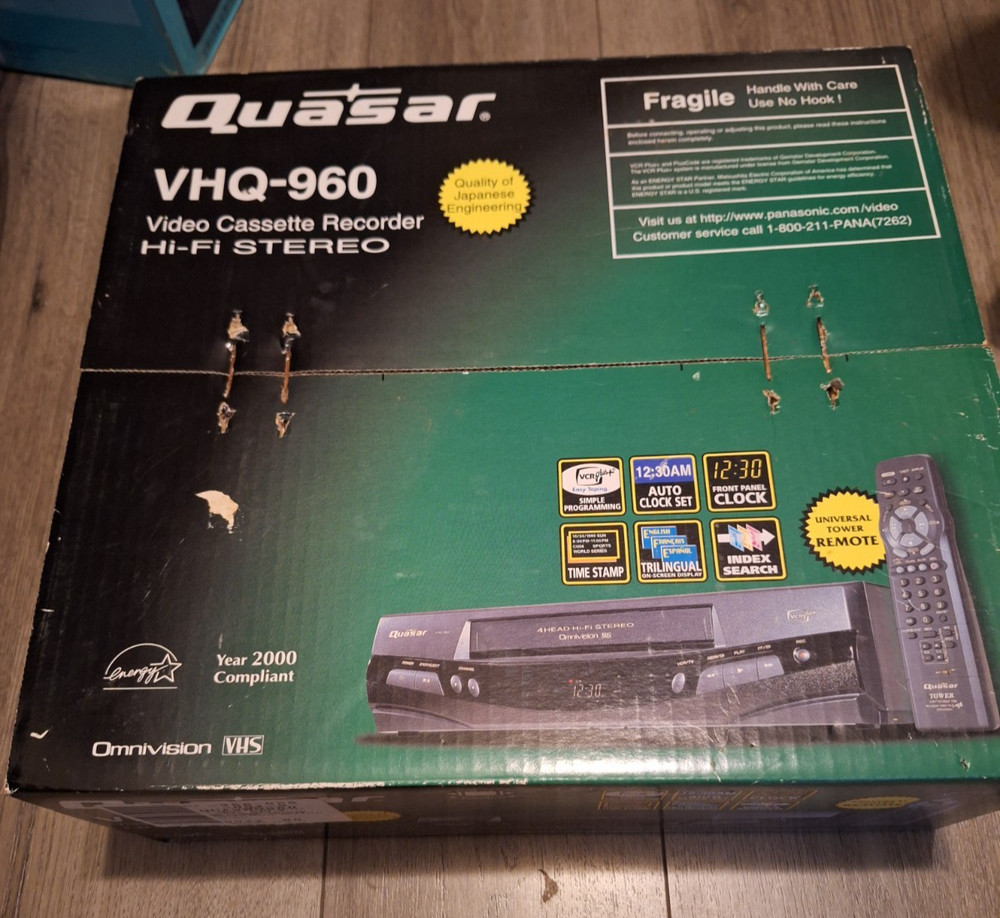 VCR Quasar Video Cassette Recorder 4 Head VHQ-960 VHS Player Factory Sealed NEW