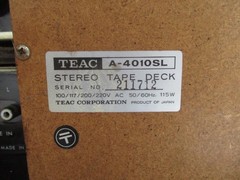 Teac Reel To Reel A-4010SL FOR PARTS or REPAIR NOT WORKING.