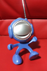 Retro BLUE Spaceman Headphones Scan Radio Vintage N.I.B. Bendable With Antenna
