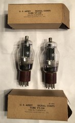 1 Pair of Vintage Western Electric VT-136 6125 RCA Signal Corps Vacuum Tubes