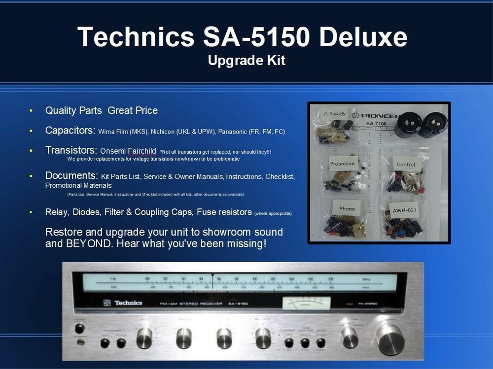 Technics SA-5150 Receiver Deluxe Upgrade Kit Genuine Parts Restoration