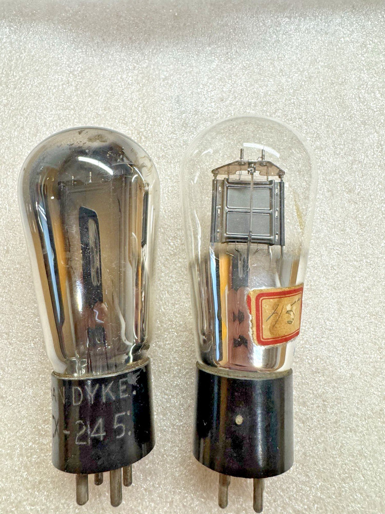 2 – Van Dyke Globe 45 Engraved Base Output Tubes