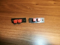 2X VINTAGE HH SMITH SPEAKER PUSH SPRING TERMINAL STRIP,RED,NOS