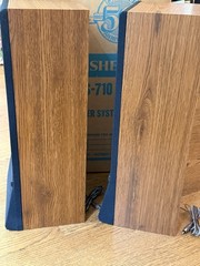 Vintage Fisher Speakers MS-710 Pair Faux Woodgrain RCA Connectors 19Hx9Wx7D