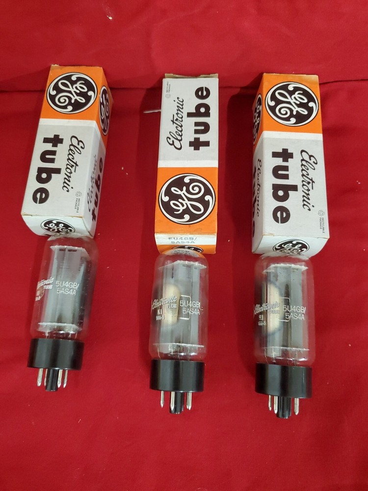 3- GE 5U4GB/5AS4A Power Rectifier VACUUM TUBES (Tested)
