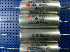 VINTAGE PAPER IN OIL CAPACITOR GUDEMAN 0.33UF/200V LOT OF 25