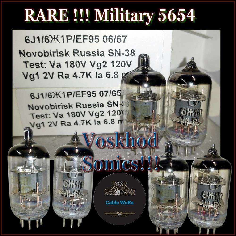 6J1P 6Ж1Π (6AK5 EF95 5654) NOS Novobirisk Russia Tubes 1960s/70sPair (2) RARE!!!