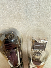 2 – Van Dyke Globe 45 Engraved Base Output Tubes
