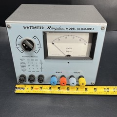 Vintage Hampden Wattmeter Model ACWM-100-1, Educational Training School Labs.