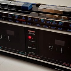 AIWA CS-W33 Stereo Double Cassette Deck Radio Recorder AM FM Dubbing Working
