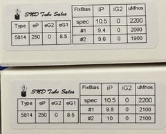 Two GE 5814A Tubes / X3 Mica / Horseshoe Getter / Amplitrex Tested / 12AU7 ECC82