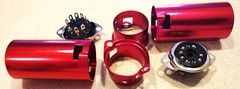 2PCS 9 pin RED B9A Bakelite Vacuum Tube Socket Valve Base For 12AX7 with shield