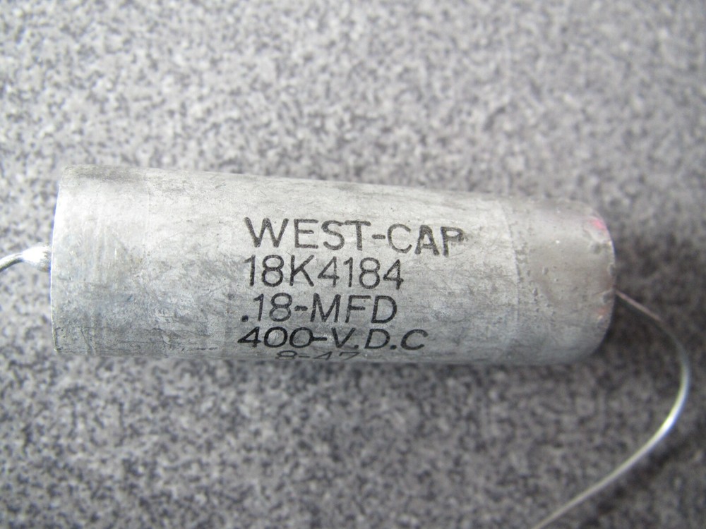 PAIR WEST-CAP WESTCAP 0.18 uf 400 VDC 18K4184 NOS VITAMIN Q TYPE PAPER IN OIL