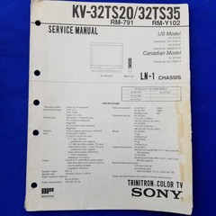 SONY KV-32TS20 KV-32T35 RM-791 RM-Y102 Service Manual Original Paper OEM Repair