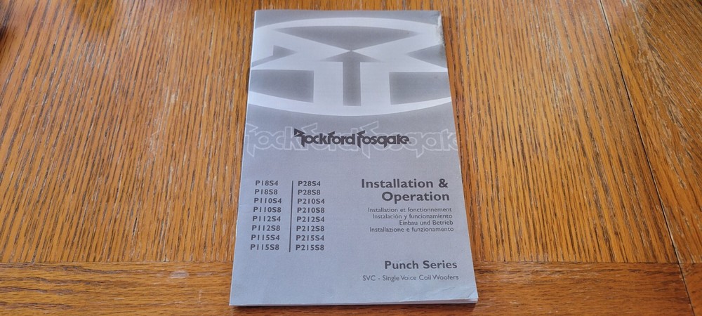 Rockford Fosgate Punch Series SVC Woofers Owner’s Manual