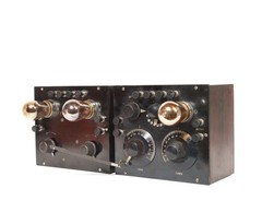 1922 Telmaco BR Radio & Matching BA Amplifier w/Good Tipped Amber Glass Tubes