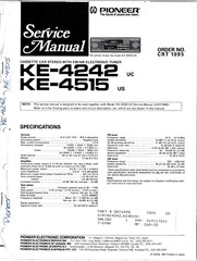 PIONEER KE-4242, CASSETTE CAR STEREO W/ FM/AM ELECTRONIC TUNER SERVICE MANUAL