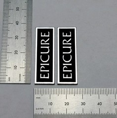 Epicure Speaker Badge Logo Emblem Brushed Silver Pair