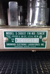 Vintage Sherwood FM-MX Tuner Model S3000V Used Turns on with Power Cord