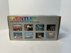 Bentley Deluxe Portable TV Black & White Television 5” Battery Powered Vintage