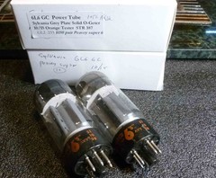 Pair Sylvania Grey Plate Super 6 STR 6L6 GC Power Tubes Matched 105+ test