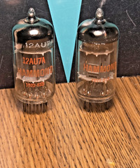 12AU7A Tube Pair Mullard Short Plate O-Get Blackburn UK Test NOS 96 % Hammond