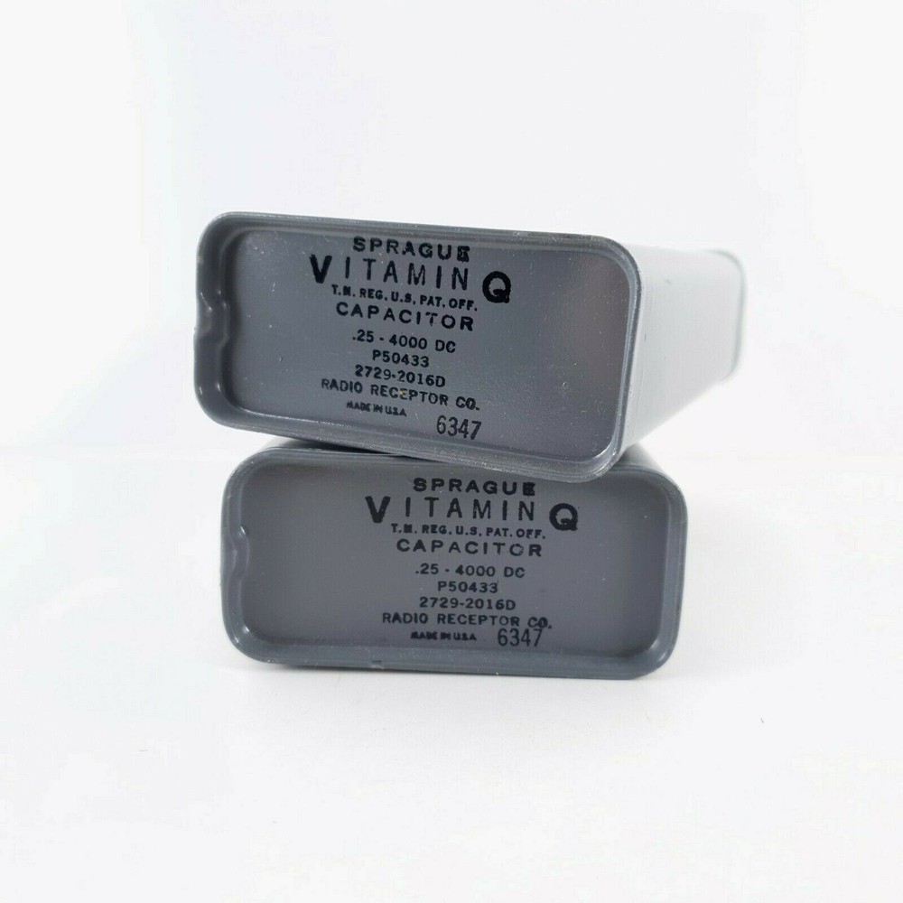 2 X 0.25uF 4000V SPRAGUE – VITAMIN Q CAPACITOR USA. 113X64X30MM. 42 CP & CV ENA