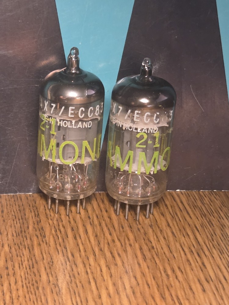 12AX7 Tube Pair Amperex Gray Plate Holland TEST Strong 86 % Tube Amp Guitar