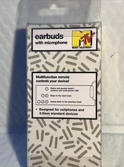 MTV Music Television Stereo Earbuds With Mic- Brand New Sealed – in ear fit NIP