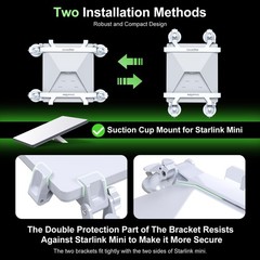 Ackno Starlink Mini Mount Car Suction Cup Accessories Sunroof Front Rear Window