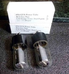 Matched Pair RCA Grey Plate 6v6 GTA Power Tubes Both Test 110+ Strong!