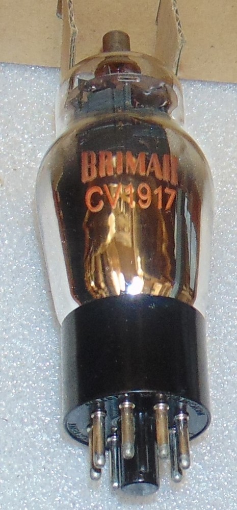 RARE NOS TUBE CV1917 BRIMAR TUBE SIMILAR TO VT-99 6F8G WITH ADAPTER = B65 / 6SN7