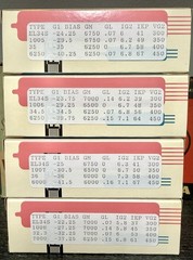 (4) NOS RFT Germany EL34 Tubes With Test Documentation G1 Bias, Gm, GL, IKP, VG2